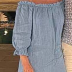 Women's Lemonwood Off the Shoulder Linen Dress - Size Small